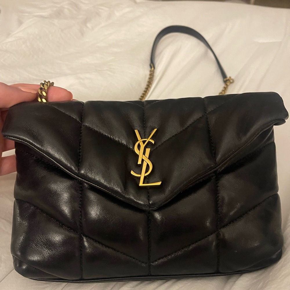 Saint Laurent Toy YSL Leather Puffer Loulou Crossbody Shoulder Bag